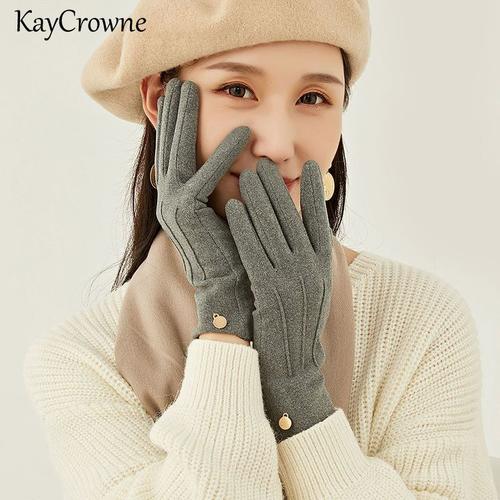 KayCrowne-Gants chauds et coupe-vent pour femme, mitaines à écran