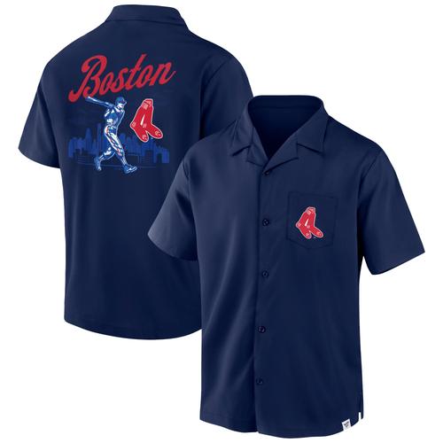 Chemise Boutonnée Boston Red Sox Proven Winner Camp De Marque Fanatics Pour Homme, Bleu Marine