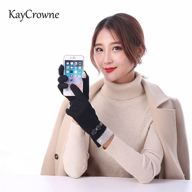 KayCrowne-Gants chauds et coupe-vent pour femme, mitaines à écran