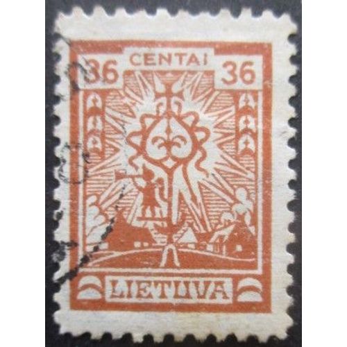 Lituanie N°206 Filigrane B Oblitéré