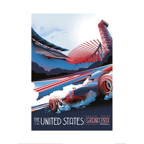 Formule 1 - Circuit Of The Americas Ii - Art Print - 30x40cm - Affiche / Poster / Envoi Roulé