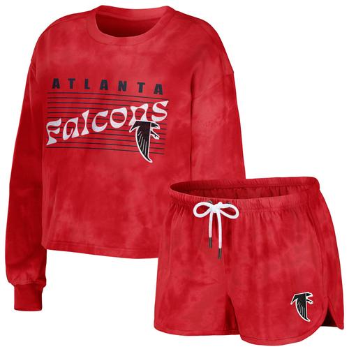 Women's Wear By Erin Andrews Rouge Atlanta Falcons Cropped Pullover Sweatshirt & Short Lounge Set