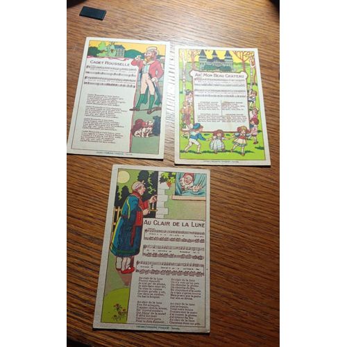 Cartes Publicitaires Paroles Et Musique Partitions Lot De 3