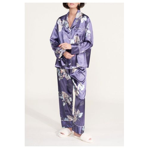 Pyjama Fluide En Satin Violet Femme