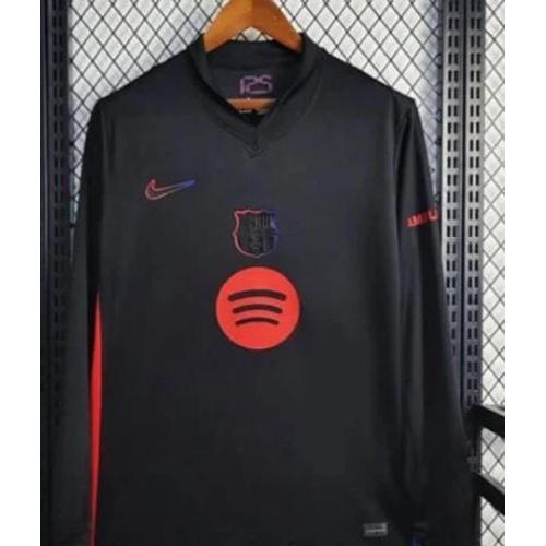 Maillot Barcelone 2024 2025 Exterieur Noir Manches Longues Disponible Du Taille S Au Xxl