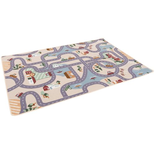 Snapstyle Tapis De Rue Pour Enfants Fun Town Beige Multicolore 100x100 Cm