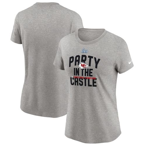 T-Shirt Nike Kansas City Chiefs Super Bowl Lvii Champions Parade Gris Pour Femme