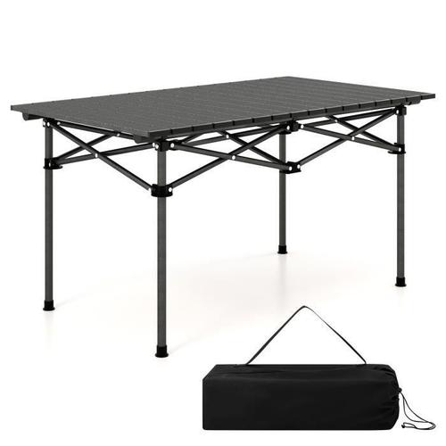 Costway Table De Camping Pique-Nique Pliante En Aluminium, 95x55x50 Cm, Table De Jardin Pliable 4 À 6 Places Avec Sac De Transport