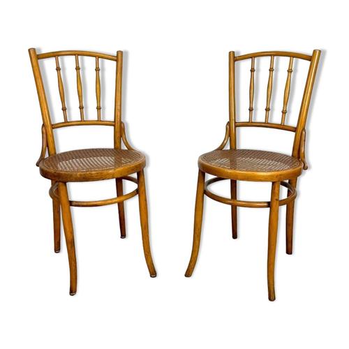 Paire De Chaises Bistrot Cannes Mundus Ungvar Ungarn 1900 Bois