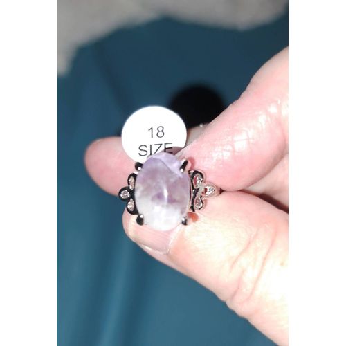 Bague Fantaisie Améthyste Ovale Taille 18