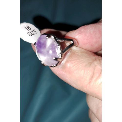 Bague Fantaisie Améthyste Ovale Taille 16