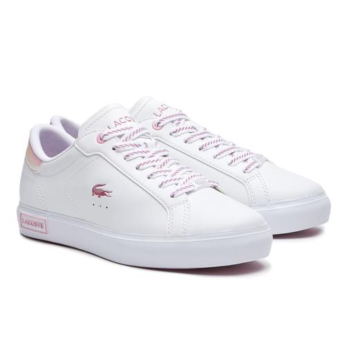 Lacoste Baskets Pour Powercourt Neochromatic Chaussures De Sport Cuir Blanc rose Eur Rakuten