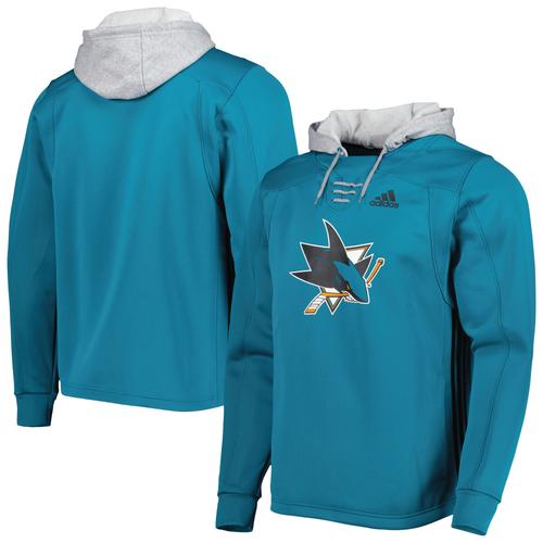 Sweat À Capuche Adidas Teal San Jose Sharks Skate Lace Primeblue Team Pour Homme