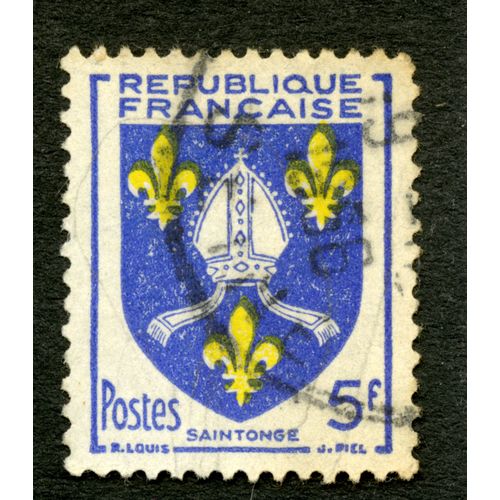 Timbre Oblitéré République Française, Saintonge, Postes, 5 F