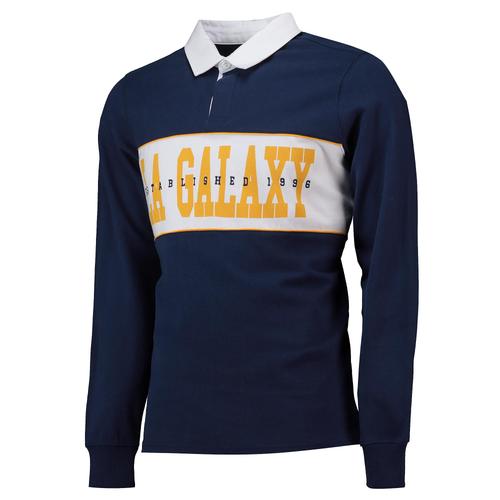 La Galaxy Cut And Sew Rugby Shirt - Navy - Mens