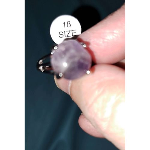 Bague Fantaisie Améthyste Ronde Taille 18