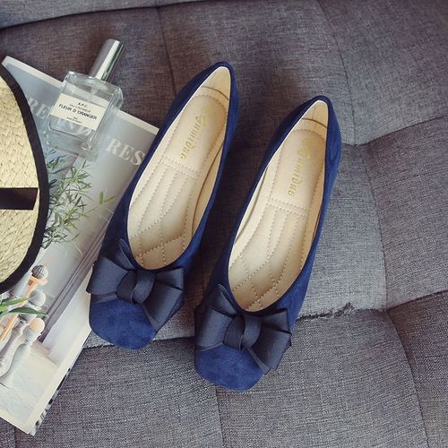 Chaussures Plates En Cuir Avec N?Ud Papillon Pour Femmes,Ballerines De Fête,À Bout Carré,Peu Profondes,Grande Taille 33-43,I183