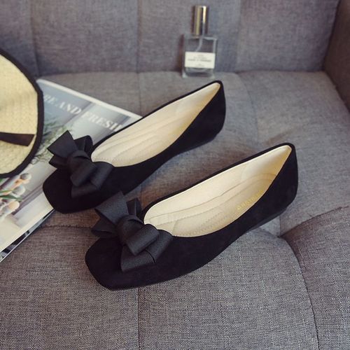 Chaussures Plates En Cuir Avec N?Ud Papillon Pour Femmes,Ballerines De Fête,À Bout Carré,Peu Profondes,Grande Taille 33-43,I183