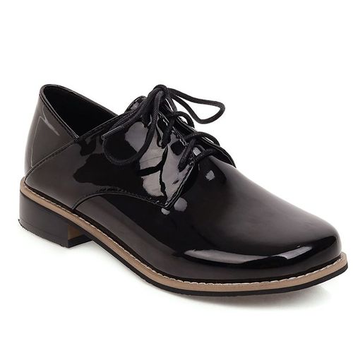 Mocassins Oxfords En Cuir Pu Pour Femmes,Chaussures De Marche Décontractées Vintage,À Lacets,Grande Taille 45,Printemps