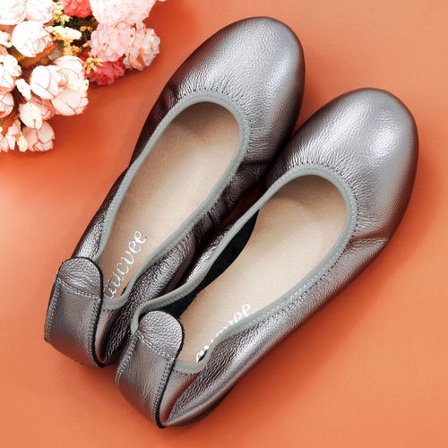 Ballerines En Cuir Véritable Pour Femmes,Confortables,Souples,À Enfiler,Grande Taille 34-43,Meilleures Ventes
