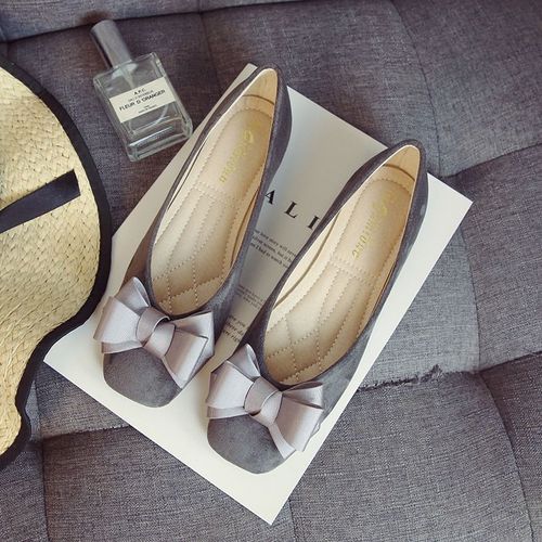Chaussures Plates En Cuir Avec N?Ud Papillon Pour Femmes,Ballerines De Fête,À Bout Carré,Peu Profondes,Grande Taille 33-43,I183