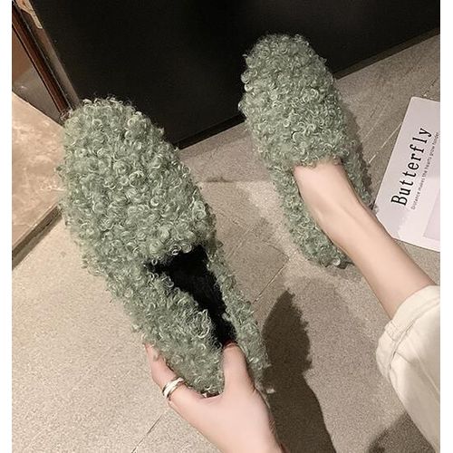 Chaussures Mocassins De Styliste En Laine D'agneau Pour Femmeschaussures D'extérieur Chaudes Et Solidesà Semelles Souples Antidérapanteshiver