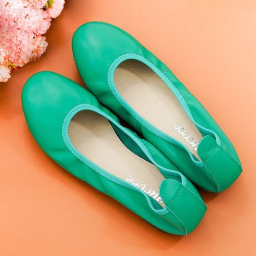 Ballerines En Cuir Véritable Pour Femmes,Confortables,Souples,À Enfiler,Grande Taille 34-43,Meilleures Ventes