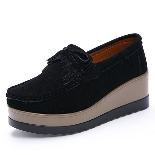 Chaussures Mocassins En Daim Et Cuir Pour Femmeschaussures Plates Semelle Soupleavec Pomponcollection Printempsautomne