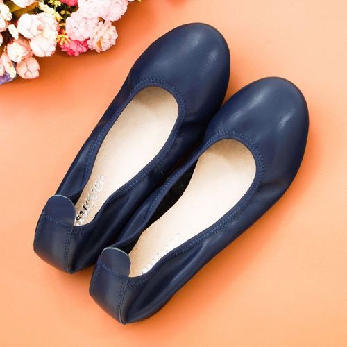 Ballerines En Cuir Véritable Pour Femmes,Confortables,Souples,À Enfiler,Grande Taille 34-43,Meilleures Ventes