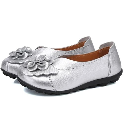 Chaussures Mocassins Plats Enfiler En Cuir Group Souple Pour Femmechaussures Avec Fleurs Pour Infirmièremèretravailmarcheconduiteété