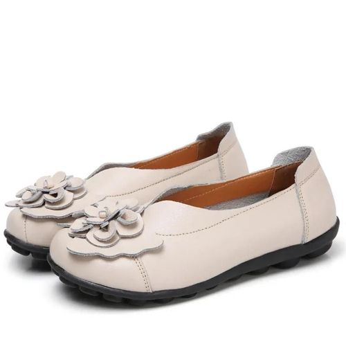 Chaussures Mocassins Plats Enfiler En Cuir Group Souple Pour Femmechaussures Avec Fleurs Pour Infirmièremèretravailmarcheconduiteété