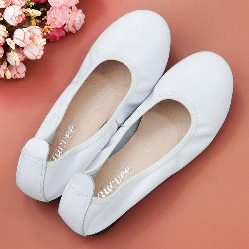 Ballerines En Cuir Véritable Pour Femmes,Confortables,Souples,À Enfiler,Grande Taille 34-43,Meilleures Ventes
