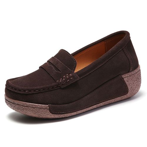 Chaussures Mocassins En Daim Et Cuir Pour Femmeschaussures Plates Semelle Soupleavec Pomponcollection Printempsautomne