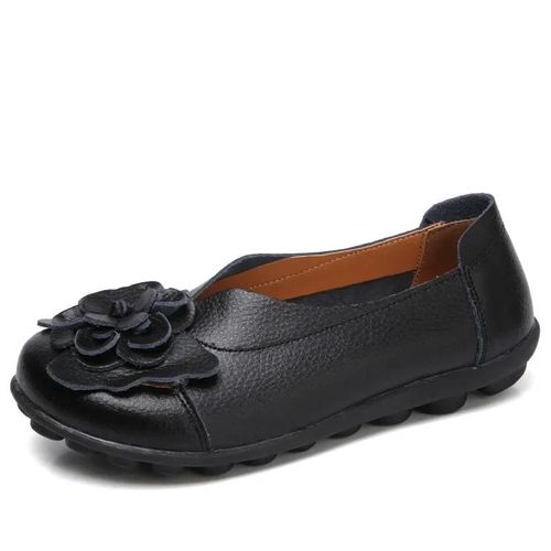 Chaussures Mocassins Plats Enfiler En Cuir Group Souple Pour Femmechaussures Avec Fleurs Pour Infirmièremèretravailmarcheconduiteété