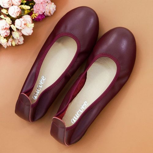 Ballerines En Cuir Véritable Pour Femmes,Confortables,Souples,À Enfiler,Grande Taille 34-43,Meilleures Ventes