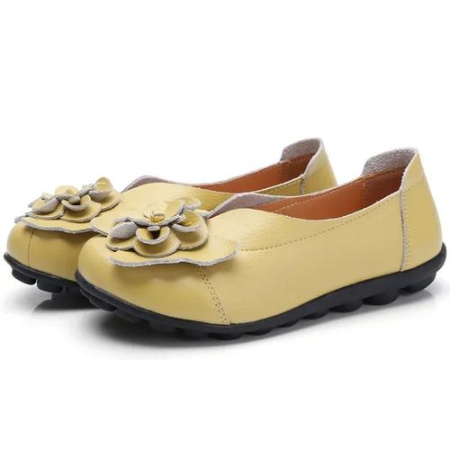 Chaussures Mocassins Plats Enfiler En Cuir Group Souple Pour Femmechaussures Avec Fleurs Pour Infirmièremèretravailmarcheconduiteété