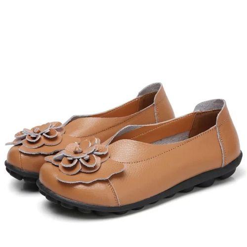 Chaussures Mocassins Plats Enfiler En Cuir Group Souple Pour Femmechaussures Avec Fleurs Pour Infirmièremèretravailmarcheconduiteété