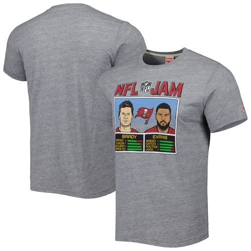 Hommage Pour Hommes Tom Brady Et Mike Evans Heather Grey Tampa Bay Buccaneers Nfl Jam Tri-Blend T-Shirt