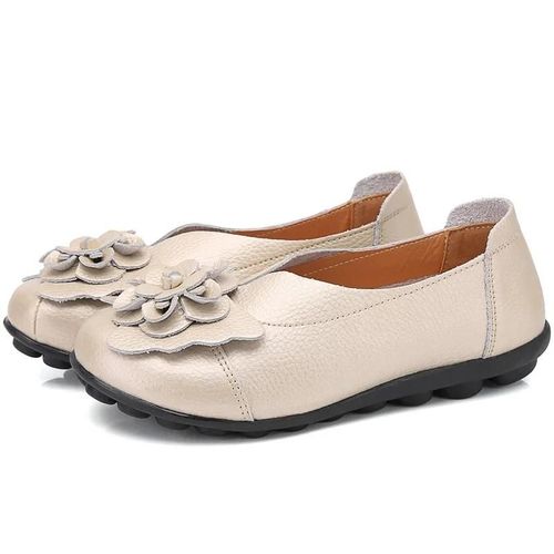 Chaussures Mocassins Plats Enfiler En Cuir Group Souple Pour Femmechaussures Avec Fleurs Pour Infirmièremèretravailmarcheconduiteété