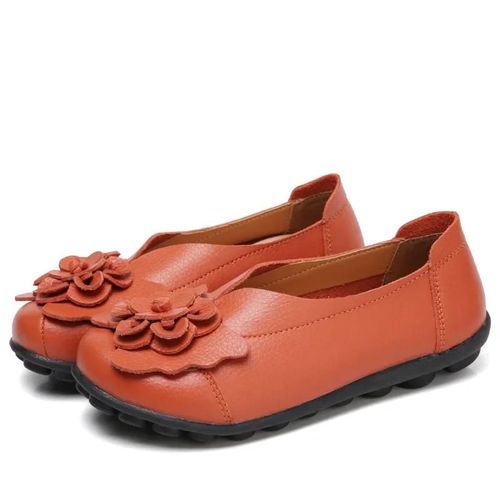 Chaussures Mocassins Plats Enfiler En Cuir Group Souple Pour Femmechaussures Avec Fleurs Pour Infirmièremèretravailmarcheconduiteété