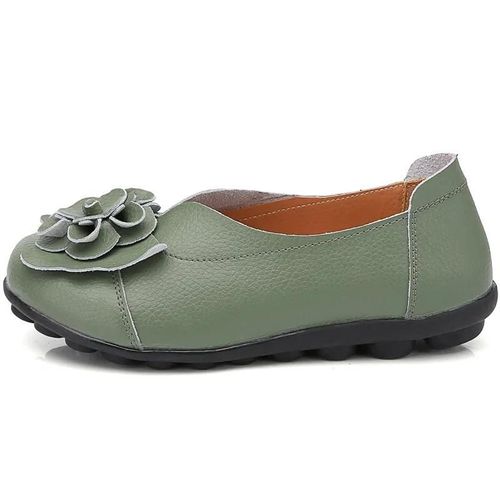 Chaussures Mocassins Plats Enfiler En Cuir Group Souple Pour Femmechaussures Avec Fleurs Pour Infirmièremèretravailmarcheconduiteété