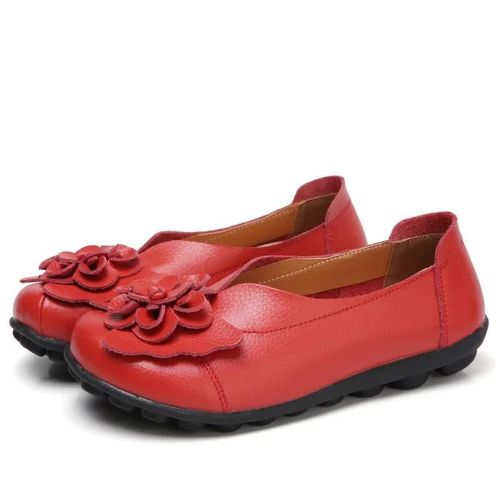 Chaussures Mocassins Plats Enfiler En Cuir Group Souple Pour Femmechaussures Avec Fleurs Pour Infirmièremèretravailmarcheconduiteété