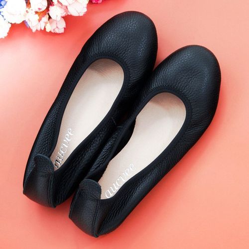 Ballerines En Cuir Véritable Pour Femmes,Confortables,Souples,À Enfiler,Grande Taille 34-43,Meilleures Ventes