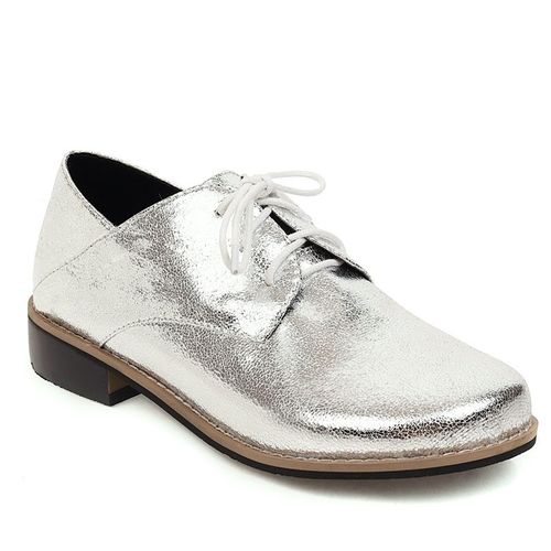 Mocassins Oxfords En Cuir Pu Pour Femmes,Chaussures De Marche Décontractées Vintage,À Lacets,Grande Taille 45,Printemps
