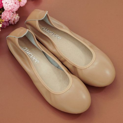 Ballerines En Cuir Véritable Pour Femmes,Confortables,Souples,À Enfiler,Grande Taille 34-43,Meilleures Ventes