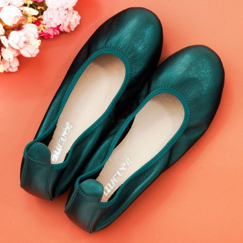 Ballerines En Cuir Véritable Pour Femmes,Confortables,Souples,À Enfiler,Grande Taille 34-43,Meilleures Ventes
