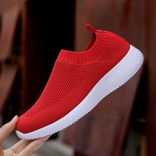 Baskets En Maille Respirantes Pour Femmes,Chaussures Plates D'été,Mocassins Décontractés,Chaussures De Marche Souples,Grande Taille 43