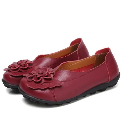 Chaussures Mocassins Plats Enfiler En Cuir Group Souple Pour Femmechaussures Avec Fleurs Pour Infirmièremèretravailmarcheconduiteété