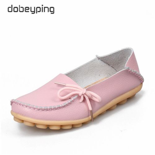 Mocassins En Cuir Véritable Pour Femmes,Chaussures Plates D'automne,À Enfiler,Avec N?Ud Papillon,Taille 35-44,2023