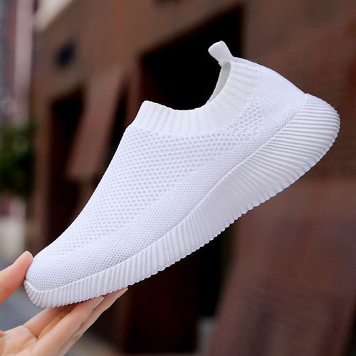 Baskets En Maille Respirantes Pour Femmes,Chaussures Plates D'été,Mocassins Décontractés,Chaussures De Marche Souples,Grande Taille 43